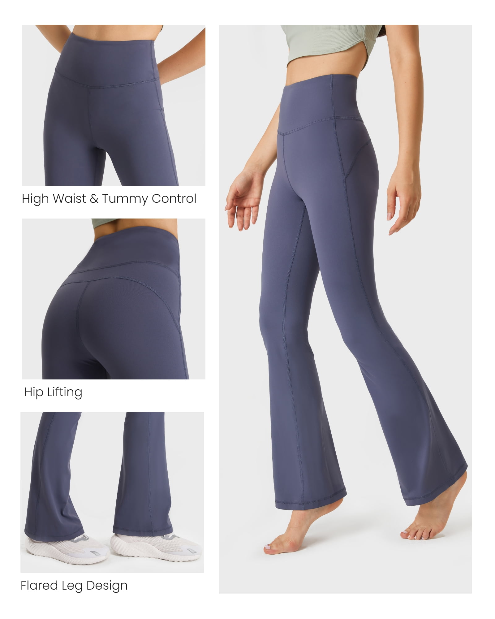 YWDJ Leggings for Women Flare Long Length Tummy Control High Waist  Yogalicious Boot Cut Utility Dressy Everyday Soft Nine Points Are Thin  Sluggish