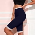 thumbnail image 3 of Stamzod Leggings for Women Tummy Control Lace Patchwork Slim Fit Yoga Pants Women Knee Length High Waisted Leggings Blue XL, 3 of 6