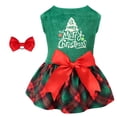 thumbnail image 1 of Vestido para perro CuteBone CVA05M-D verde a cuadros de terciopelo pequeño, 1 of 6
