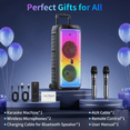 thumbnail image 6 of JYX Party Speaker with Wheels for Outdoor, Bluetooth Speaker with 2 Microphones, Dual 8'' Subwoofer Deep Bass, Rgb Lights, T38-T, 6 of 13