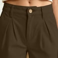 thumbnail image 3 of Women's Bermuda Long Shorts with Pockets, 9" Wide Leg Knee Length Shorts for Women, Walking Casual Workout Bottoms, 3 of 7