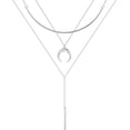 thumbnail image 1 of Collares en capas de oro para mujer, chapados en oro de 14 quilates, perlas de barra de revestimiento múltiple, disco, luna, mariposa, medallón, gargantilla ajustable en capas delicadas, 1 of 2