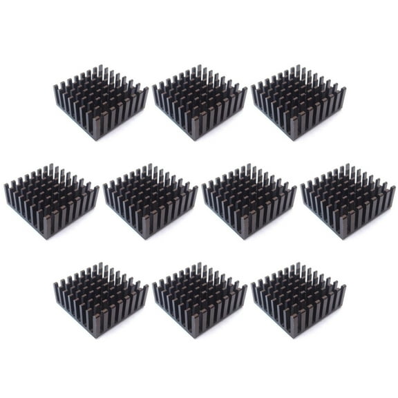 Easycargo 10pcs 25mm Heatsink Kit 25x25x10mm   3M 8810 Thermal Conductive Adhesive Tape, Cooler Aluminum Heat Sink for Cooling Raspberry Pi 5 4 GPU IC Chips LED (25mmx25mmx10mm)