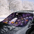 thumbnail image 2 of Xoenoiee Ghost Pumpkin Moon Flower Print Windshield Cover for Ice and Snow, Foldable Car Windshield Cover for Ice, Frost & Snow Removal Windshield Snow Cover Halloween Decoration for All Weather, 2 of 7