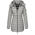 thumbnail image 3 of Chaquetas de algodón cálidas para mujer, chaquetas de estilo delgado con capucha de longitud media, abrigo informal sencillo y grueso, holgado y elegante, novedad, 3 of 5