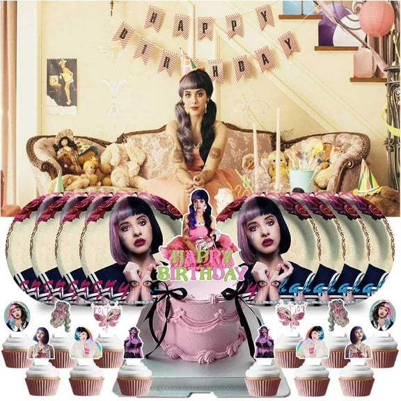 Melanie Birthday Supplies Plates Decorations Decor Backdrop Banner Cake Topper Fans