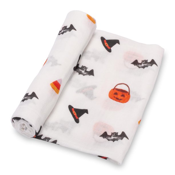 Manta para pañales LollyBanks, 120 x 120 cm, 100% algodón, para Halloween