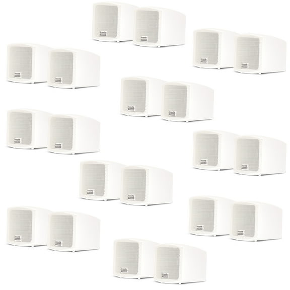 Acoustic Audio AA321W Mountable Indoor Speakers 4000 Watts White Bookshelf 10 Pair Pack AA321W-10Pr