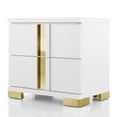 thumbnail image 3 of Furniture of America Chora Adult Modern 2-Drawer Nightstand, White and Gold, 3 of 8