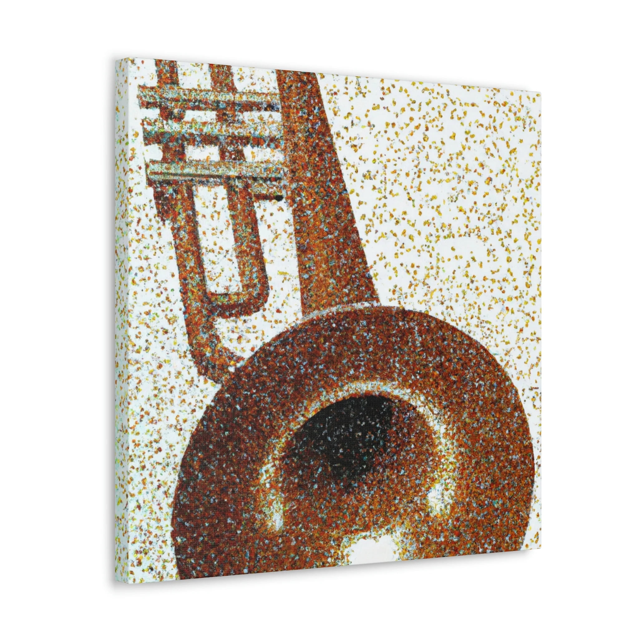 Trombone in Pointillism - Canvas