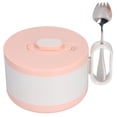 thumbnail image 1 of Tazón de ramen de acero inoxidable con doble aislamiento para fideos instantáneos con tapa para estudiantes trabajadores de oficina (tazón de comida rápida rosa + cuchara 304), 1 of 14