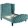 thumbnail image 3 of Modway Violette Queen Tufted Wingback Performance Velvet Platform Bed - Sea Blue, 3 of 7
