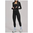 thumbnail image 2 of PISONIC 3 Piece Workout Sets for Women, Zipper Long Sleeve Jacket, Tank Top and High Waist Leggings Yoga Gym Sets, 2 of 7