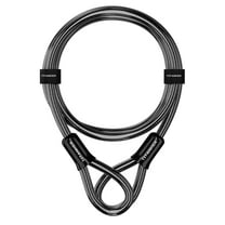 Bike Lock Cable 12mm Heavy Duty Security Chain, Vinyl Coated Steel Braided Cable with Loops for Bicycles Motorcycles Gates Fences Tools, Black