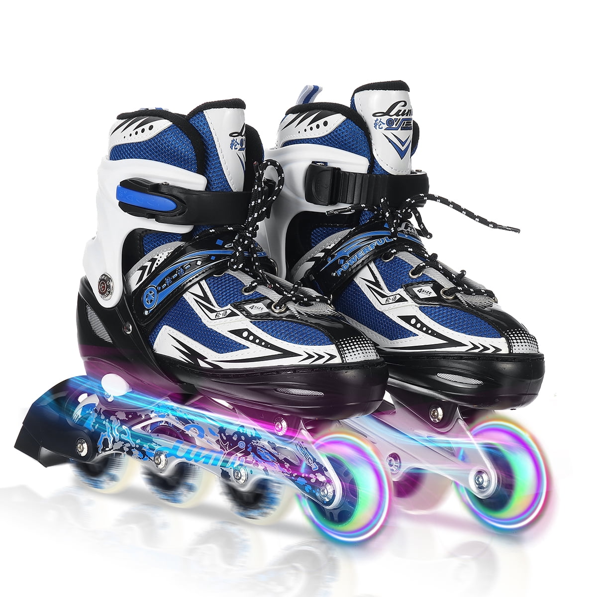 Details about   Breathable Inline Skates Roller Adjustable Size Blades Flashing Wheels Adult/Kid 