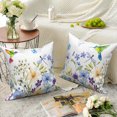 thumbnail image 6 of Dashan Spring Blue Throw Pillow Covers 18x18 Set of 4,Floral Butterfly Decorative Pillow Cases for Bedroom Sofa Couch, 6 of 6