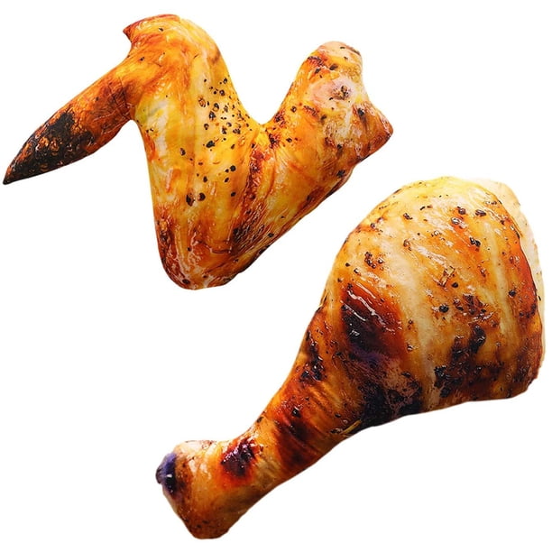 Juguete de peluche de pata de pollo de imitación de 20 cm, cojín de almohada frito con forma de baqueta de ala de pollo, almohada suave para decoración del hogar, regalo de cumpleaños