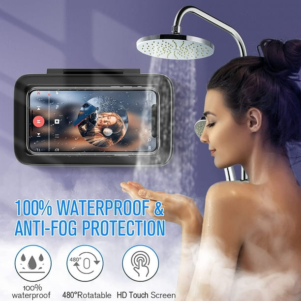 Shower Phone Holder Waterproof 480 Degree Rotation Shower Phone