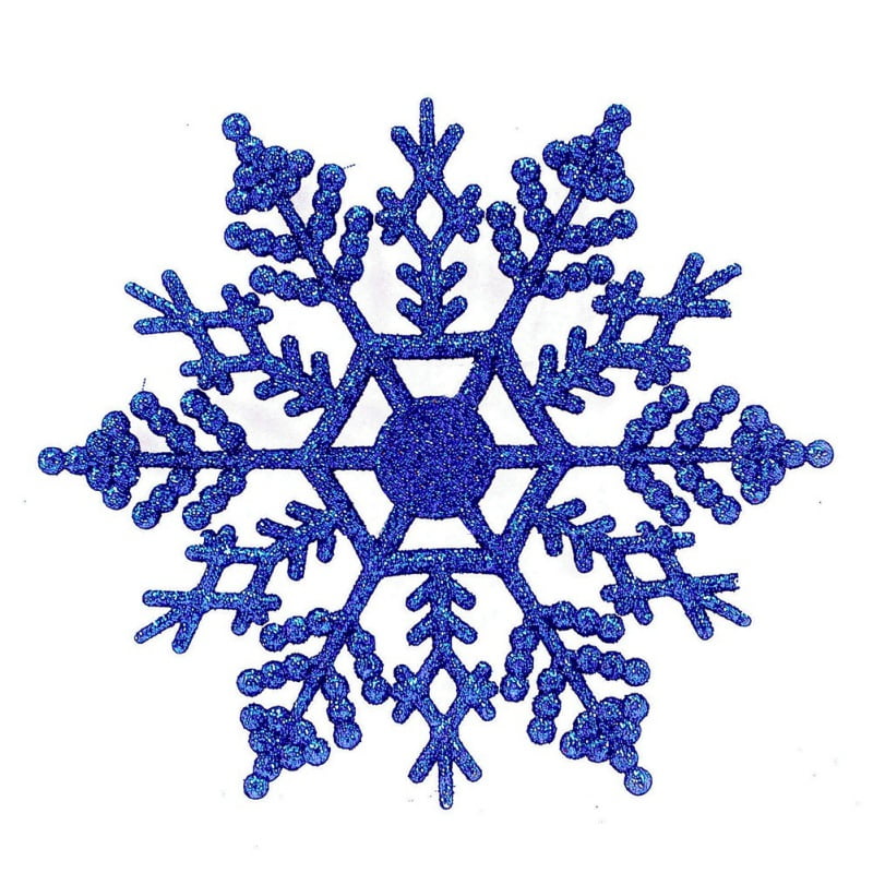 12Pcs/set Plastic Glitter Snowflake Christmas Ornaments Xmas Garland Tree Hanger