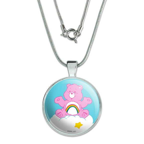 Care Bears Cheer Bear 1" Pendant with Sterling Silver Plated Chain