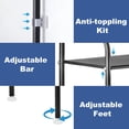 thumbnail image 4 of Over The Toilet Storage Rack 3 Tier Carbon Steel Bathroom Organizer Freestanding Space Saving Shelf with Toilet Paper Holder and 4 Hooks 64 Inch Tall Black, 4 of 10