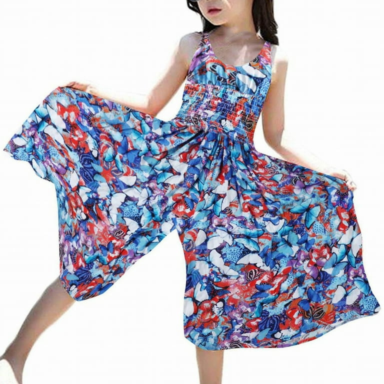 Pimfylm Cute Spring Dresses Baby Girl Comfy Cotton Linen Lace Princess Overall Dress purified cotton Blue 11 12 Years