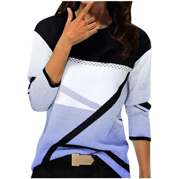 Women Blouse 3/4 Sleeve Petite, Tshirts Shirts Graphic Pack Solid Color Tshirts Summer Tops for Women 2026 Trendy Fitted Women Clothing Tops