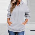 thumbnail image 3 of Womens Solid Trendy Hoodies Fall Casual Long Sleeve Hooded Sweatshirts Loose Comfy Trendy Pullover Tops with Pockets, 3 of 5