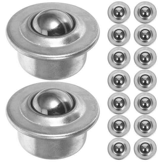 UPGRATOR 16pcs Smooth Rotation Bearing Rollers Wheel Carbon Steel Silver Industrial Use