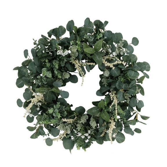 CC Christmas Decor Eucalyptus Artificial Spring Floral Wreath - 24" - Green
