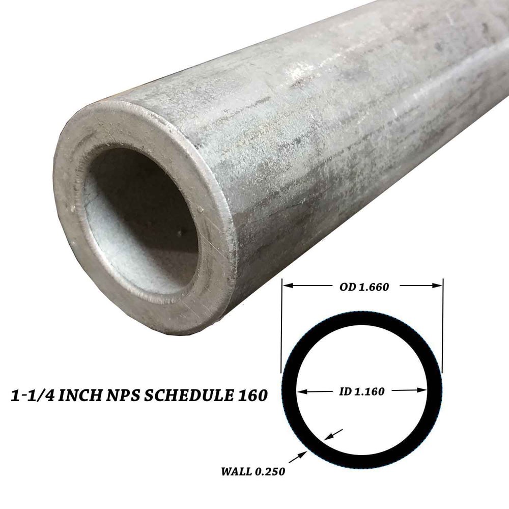 304-stainless-steel-pipe-1-1-4-inch-nps-12-inches-long-schedule-160s