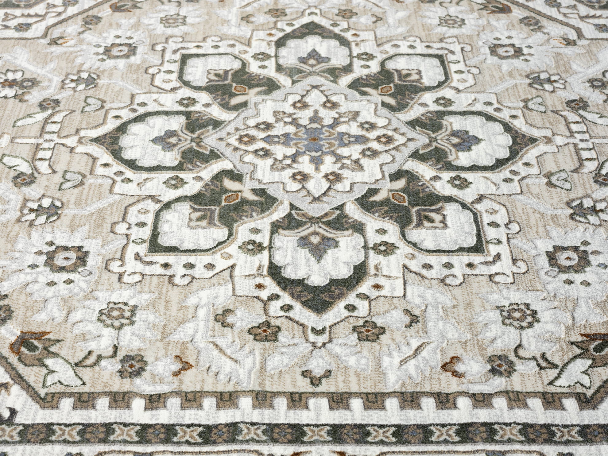 United Weavers Riviera Delora Runner Rug, Border Pattern, Cream, 2'7" X 7'2"