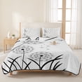 thumbnail image 3 of Twin XL Quilt Set 68''x98'', Spring Floral Lightweight Summer Bedspread Coverlet Set with 2 Pillow Shams, Modern Elegant Pastoral Flowers Black Breathable All Season Quilt Bedding for Dorm/Guest Room, 3 of 9