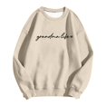 thumbnail image 3 of Grandma Life Sweatshirts for Women 2025 Long Sleeve Crewneck Grandma Sweatshirt Pullover Tops Fall Winter Outfits, 3 of 5