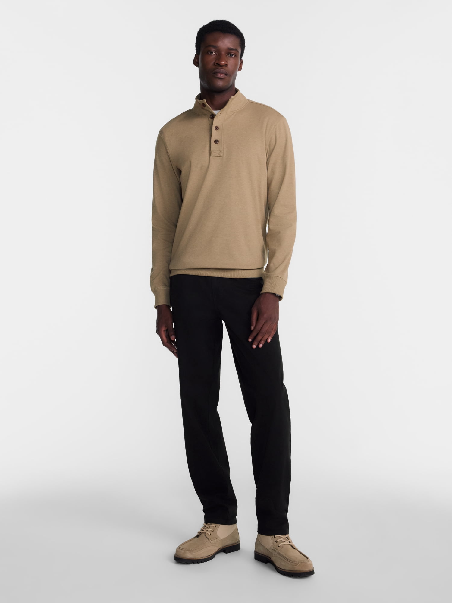 George Men's Knit Pullover Sweatshirt with Long Sleeves, Sizes S-5XB