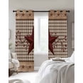 thumbnail image 2 of Texas Star Vintage Blackout Curtains for Bedroom, Thermal Insulated Drapes, Brown Checkered Berry Farmhouse Black Out Curtains 63 Inch Long Room Darkening Kitchen Curtains 42"x63" 2 Panels, 2 of 8