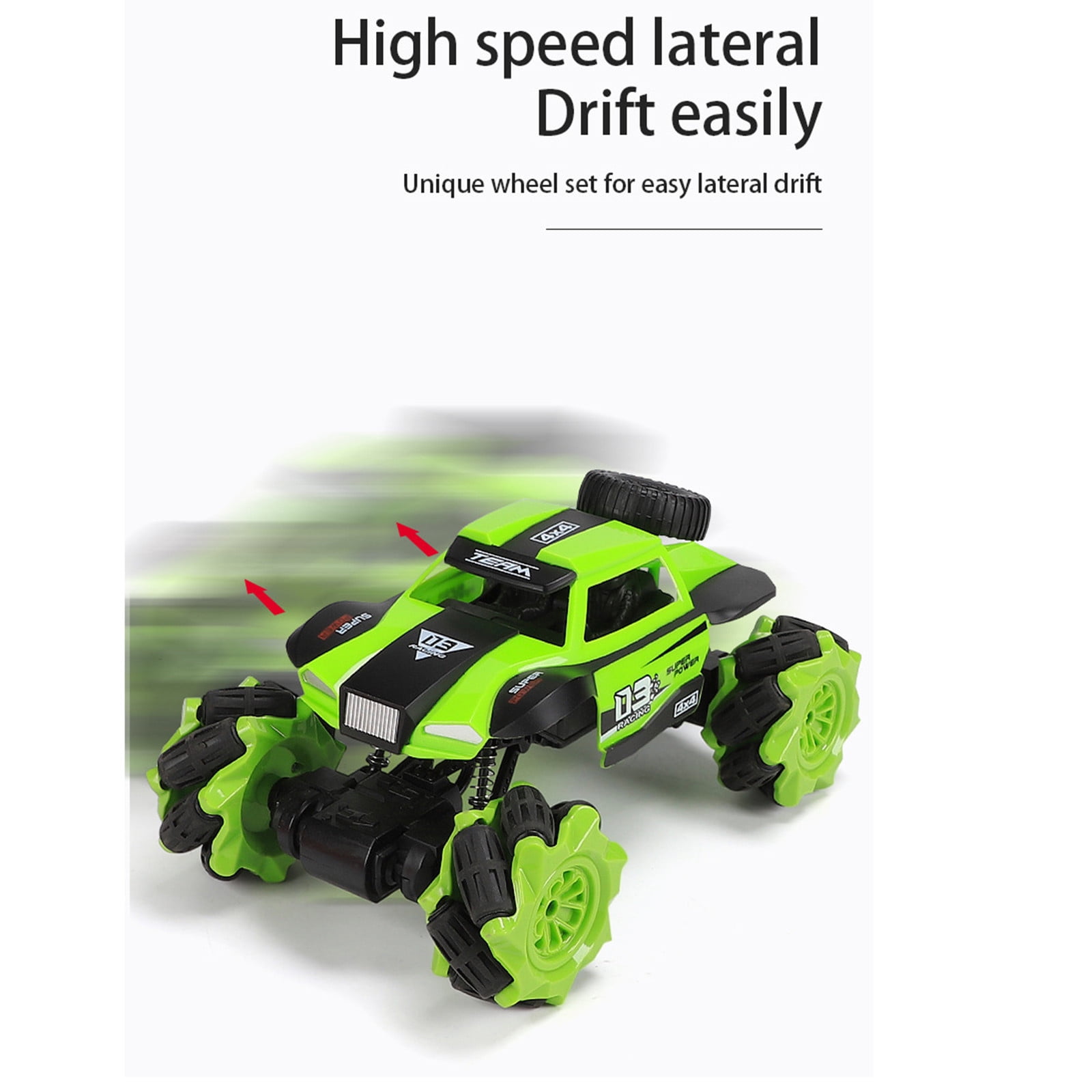 Green 4Wd Remote Control Stunt Car Gesture Sensing Twisting Off-Road Led Climbing Crawler Toy