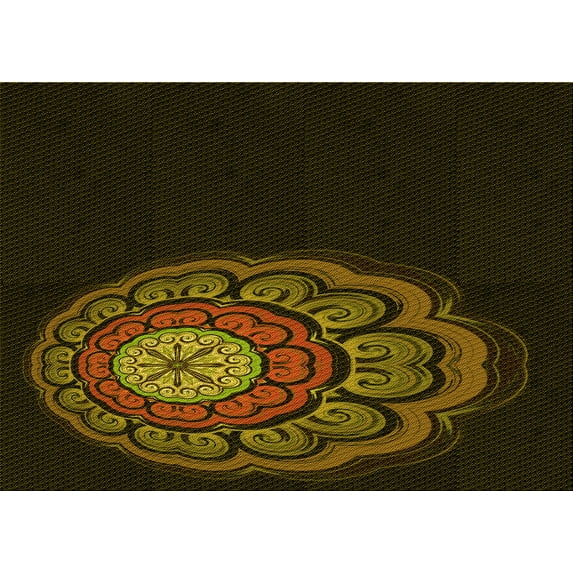 Ahgly Company Indoor Rectangle Patterned Dark Bronze Brown Area Rugs, 7' x 9'