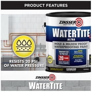 Bright White, Zinsser WaterTite-LX Ultra Waterproofing Paint-271098, 1 qt
