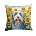 thumbnail image 2 of Bearded Collie in Sunflowers Throw Pillow 14 in x 14 in, 2 of 2