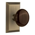 thumbnail image 4 of Nostalgic Warehouse Stubrn_Prv_234_Nk Brown Porcelain Solid Brass Privacy Door Knob Set -, 4 of 7
