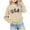 Beige, variant on Girls USA Graphic Oversized Sweatshirts Letter Print Crewneck Long Sleeve Casual Loose Pullover Tops