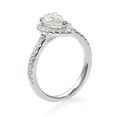 thumbnail image 3 of solitaire jewels 1.35CT Pear Moissanite Halo Engagement Ring For Women, 18K White Gold, 3 of 6