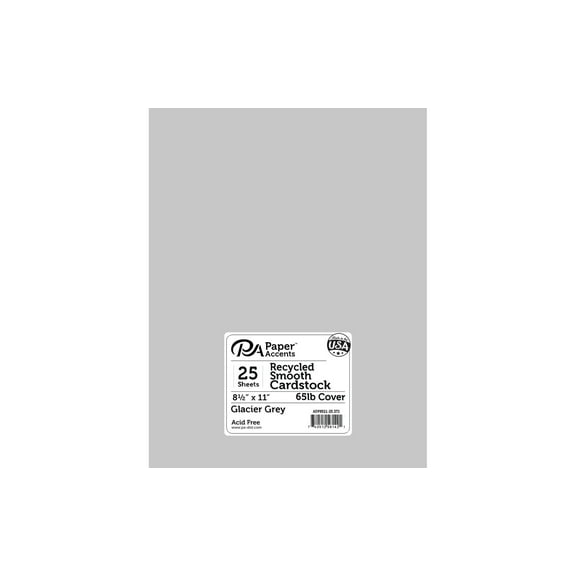 Paper Accents Cardstock 8.5"x 11" Recycled 65lb Glacier Grey 25pc