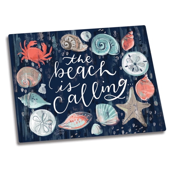 CounterArt Beach is Calling Tempered Glass Cutting Board 10" by 8"