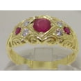 thumbnail image 2 of LBG 14k Yellow Gold Cubic Zirconia and Natural Ruby Womens Band Ring - Size 6.75, 2 of 6