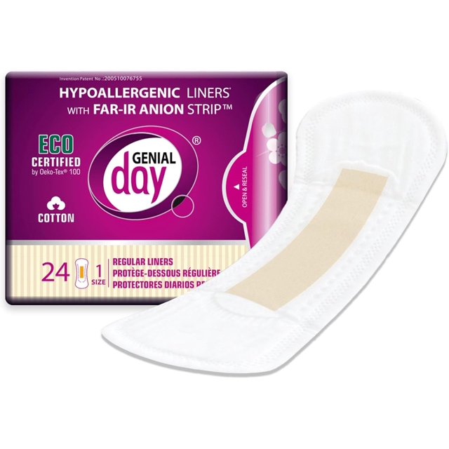 GENIAL DAY Womens Protège-Slips avec Bande d'Anion 24 Pcs, 0.02 Livre
