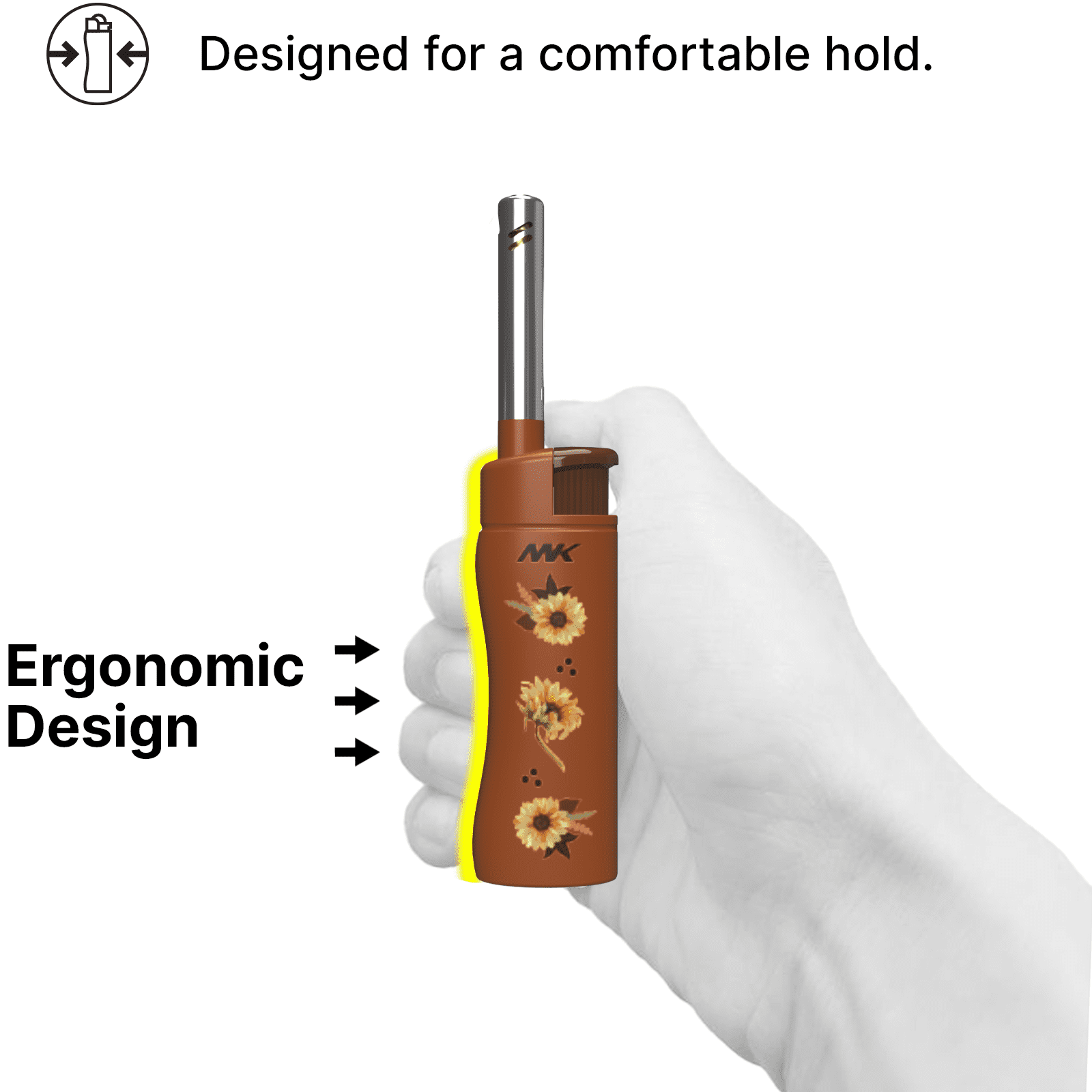 MK rechargeable lighter, windproof portable daily-use lighter with adjustable flame, 5PCS