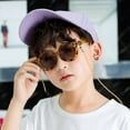 thumbnail image 3 of Gafas de sol para niños, estilo retro, con montura redonda pequeña y efecto leopardo, lentes marrones., 3 of 8
