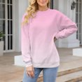 thumbnail image 2 of Breezora Women’s Casual Long Sleeve Crew Neck Sweatshirt Lightweight Loose Fit Everyday Top for Fall Street Style Cozy Loungewear XL Size Pink, 2 of 4